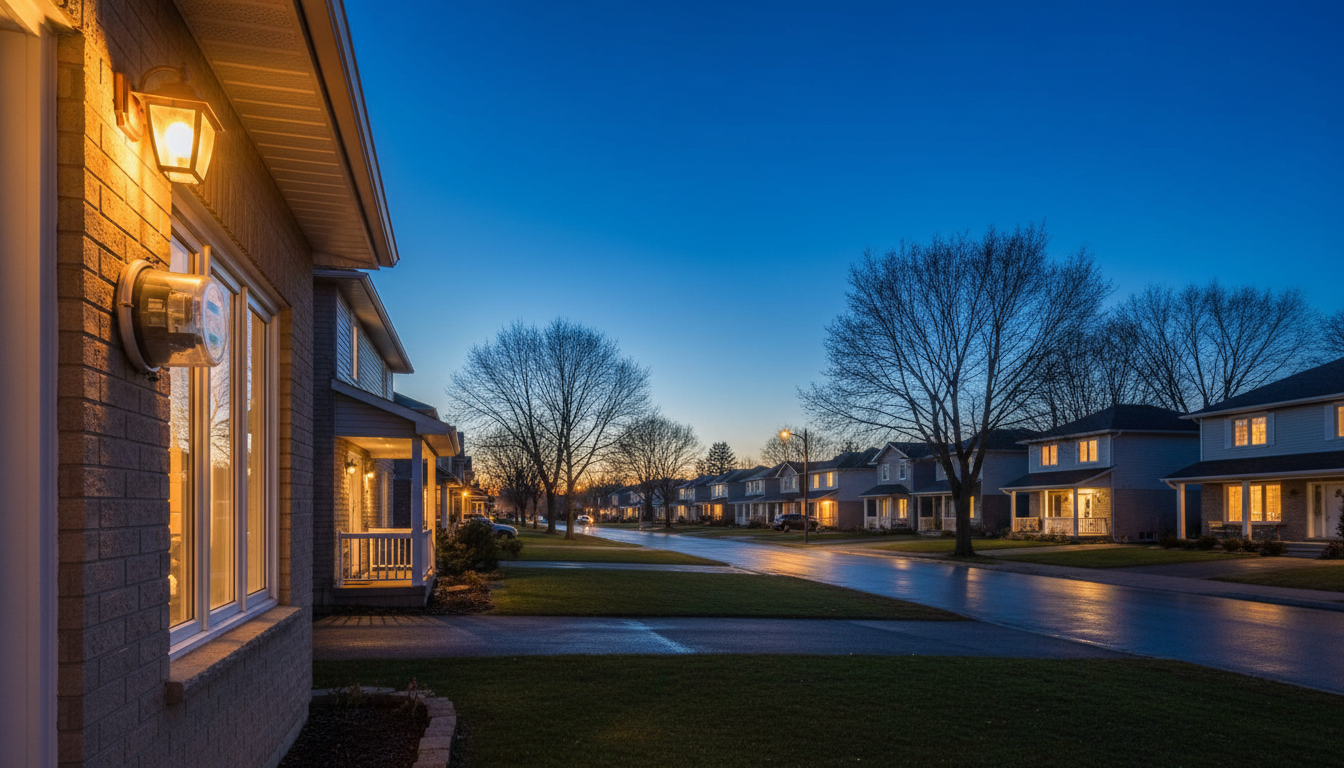 Banlieue Laval au crépuscule